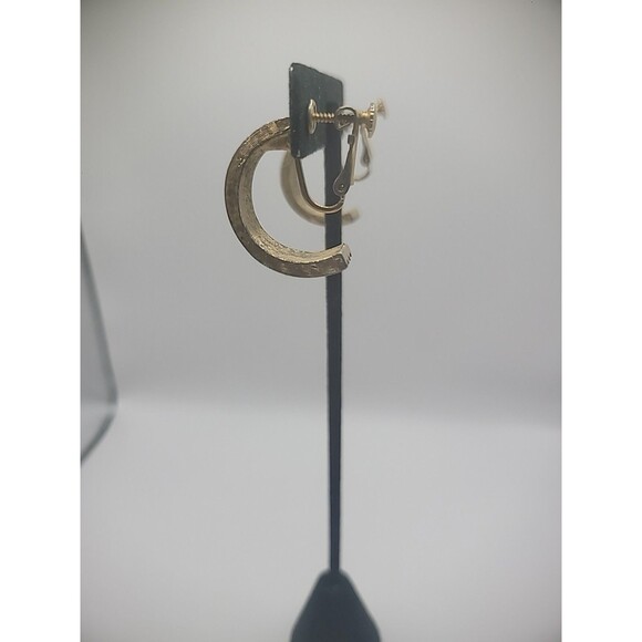 Vintage Napier Gold Tone Clip On Screw Back Earrings Womens Jewelry Costume - Picture 7 of 12